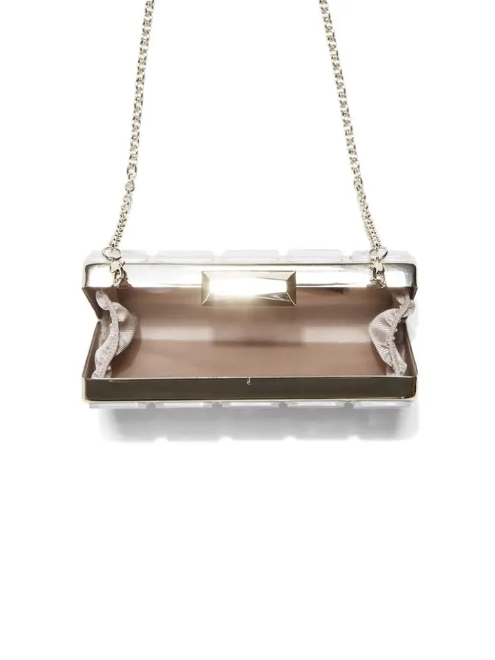 Women GUESS Handbags La Pearla Clutch Ivory