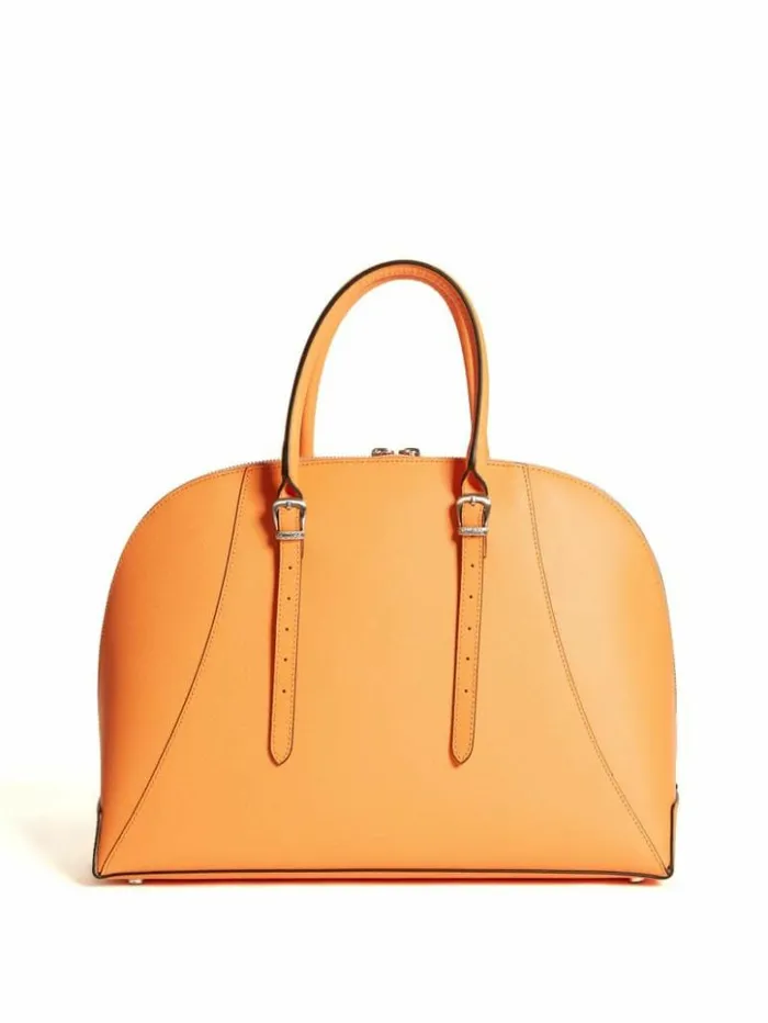 Women GUESS Handbags Lady Luxe Dome Satchel Orange