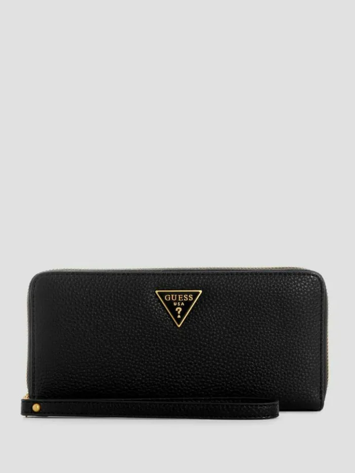 Women GUESS Handbags Laryn Large ZipAround Wallet Black