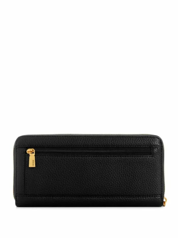 Women GUESS Handbags Laryn Large ZipAround Wallet Black
