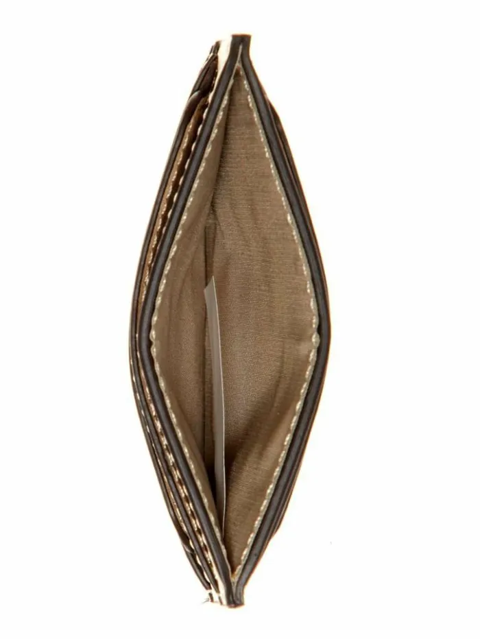 Women GUESS Handbags Laurel Quattro G Card Holder Latte Logo