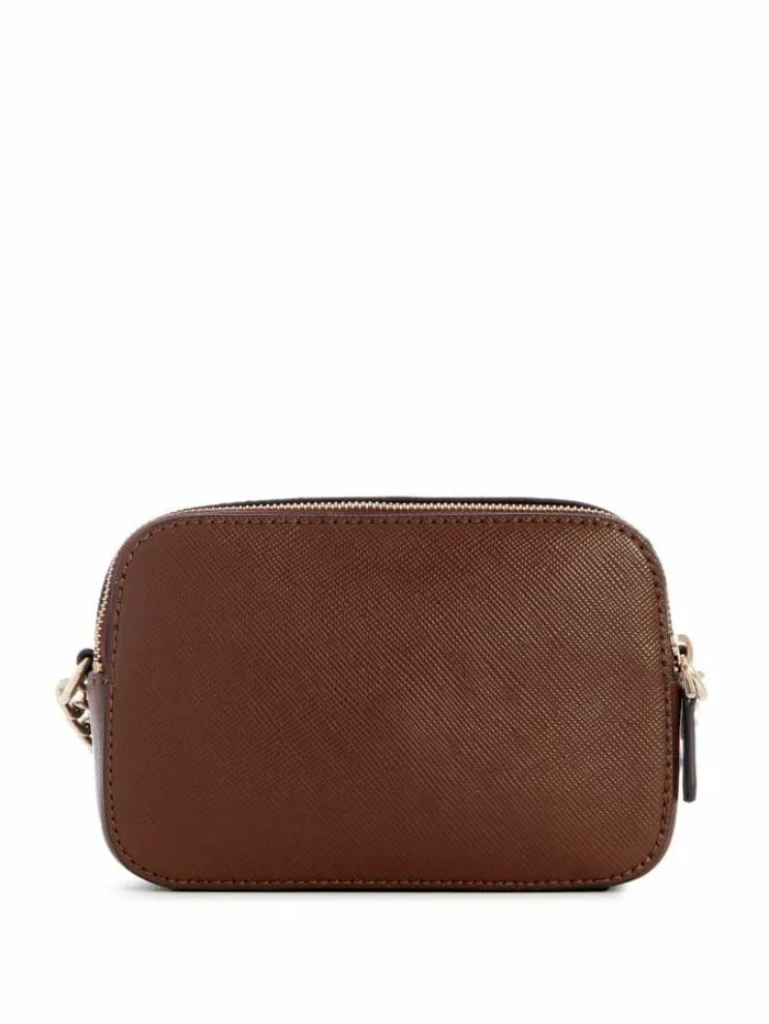 Women GUESS Handbags Noelle Camera Crossbody Brown