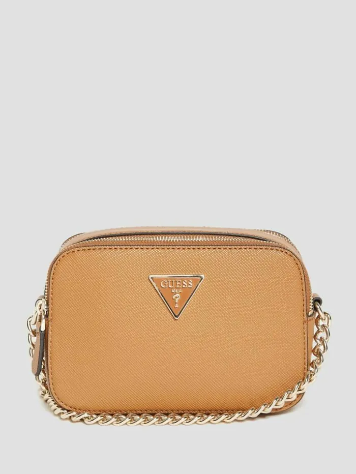 Women GUESS Handbags Noelle Camera Crossbody Light Cognac