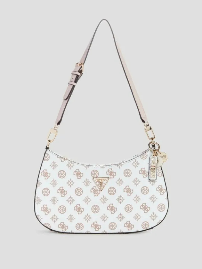 Women GUESS Handbags Noelle Peony Logo Shoulder Bag Willow