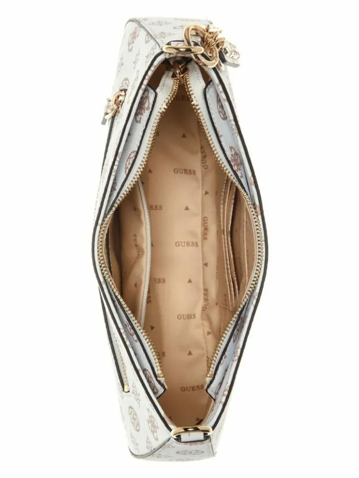 Women GUESS Handbags Noelle Peony Logo Shoulder Bag Willow