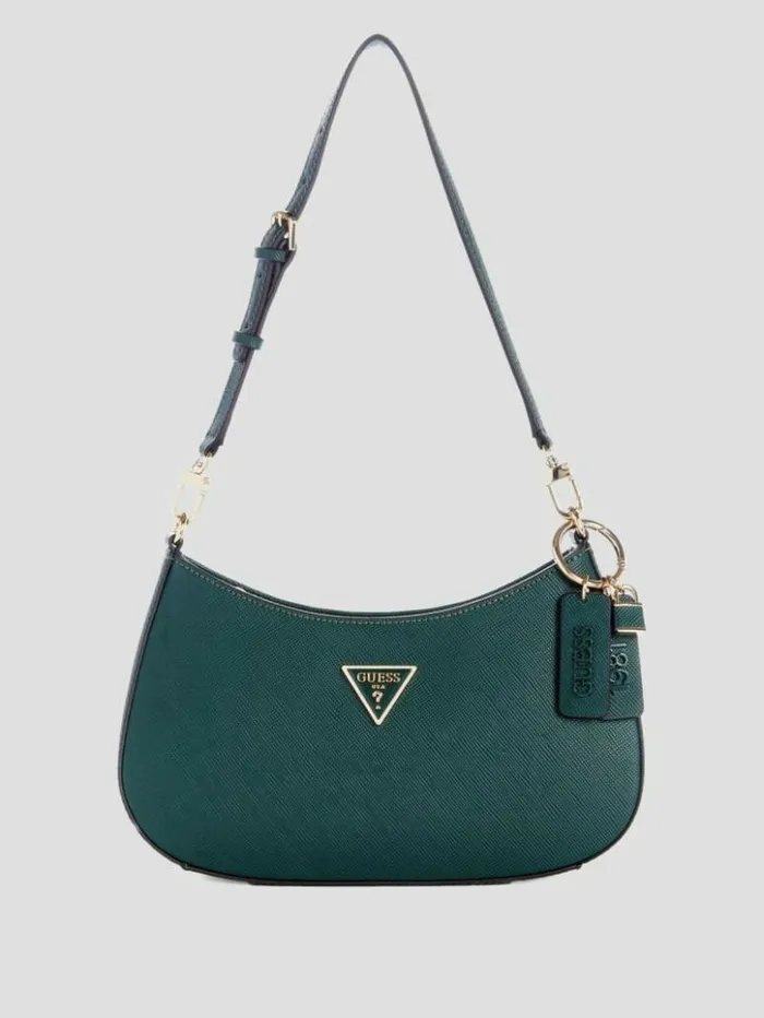 Women GUESS Handbags Noelle Shoulder Bag Forest Green
