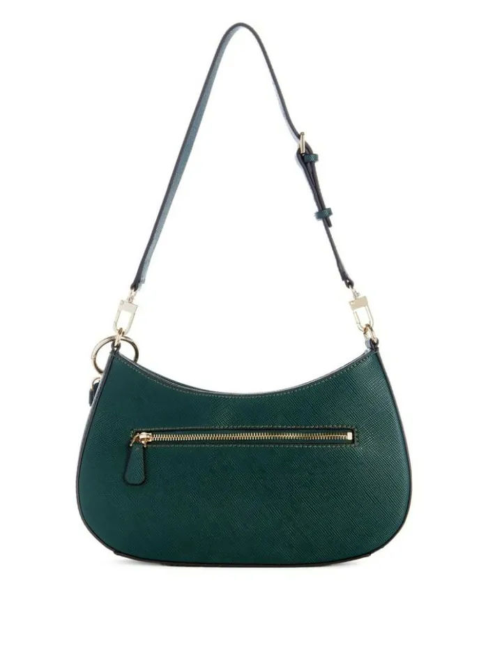 Women GUESS Handbags Noelle Shoulder Bag Forest Green
