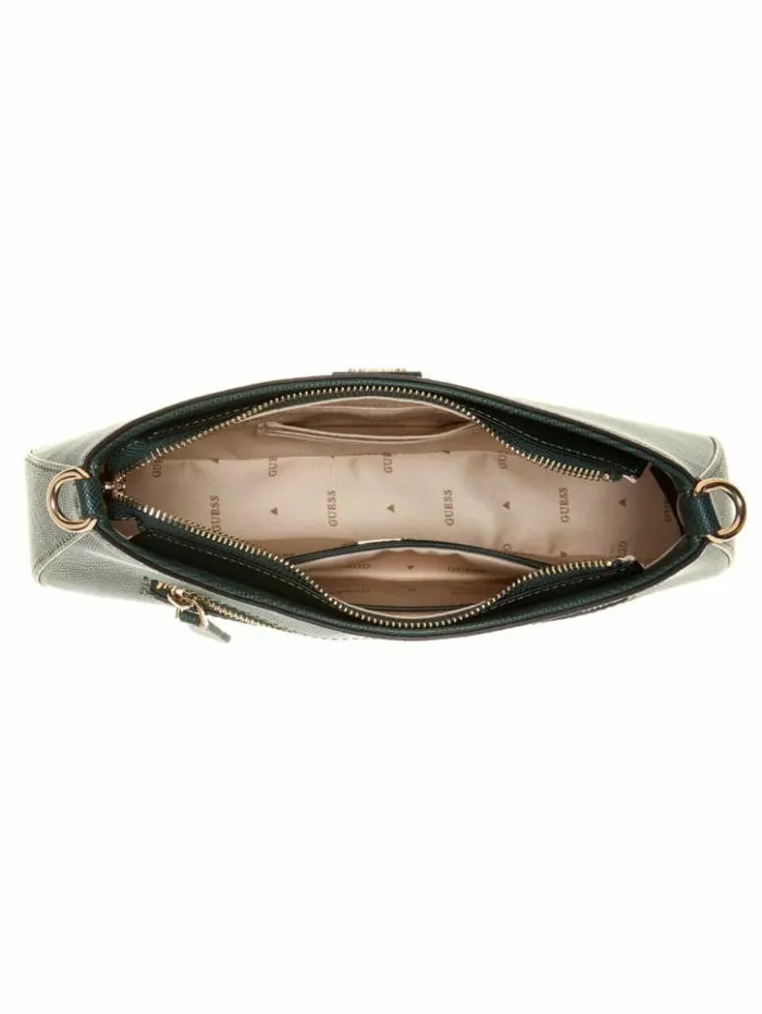 Women GUESS Handbags Noelle Shoulder Bag Forest Green