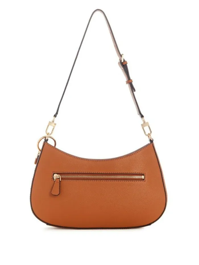 Women GUESS Handbags Noelle Shoulder Bag Light Cognac