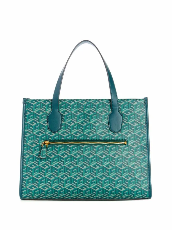 Women GUESS Handbags Silvana G Cube Tote Hunter Logo