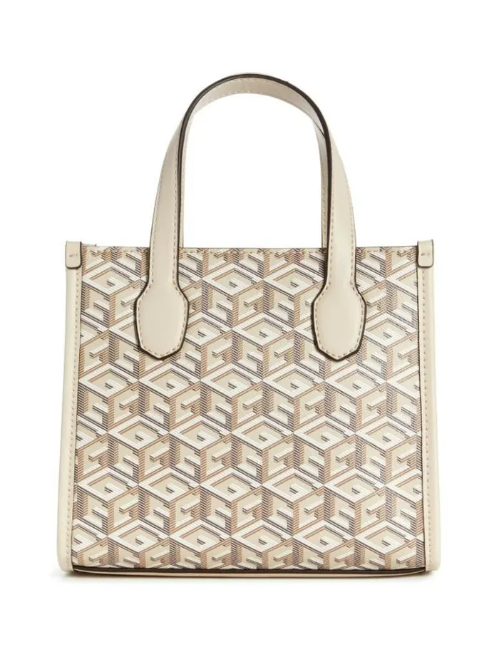 Women GUESS Handbags Silvana Mini Totes Saddle