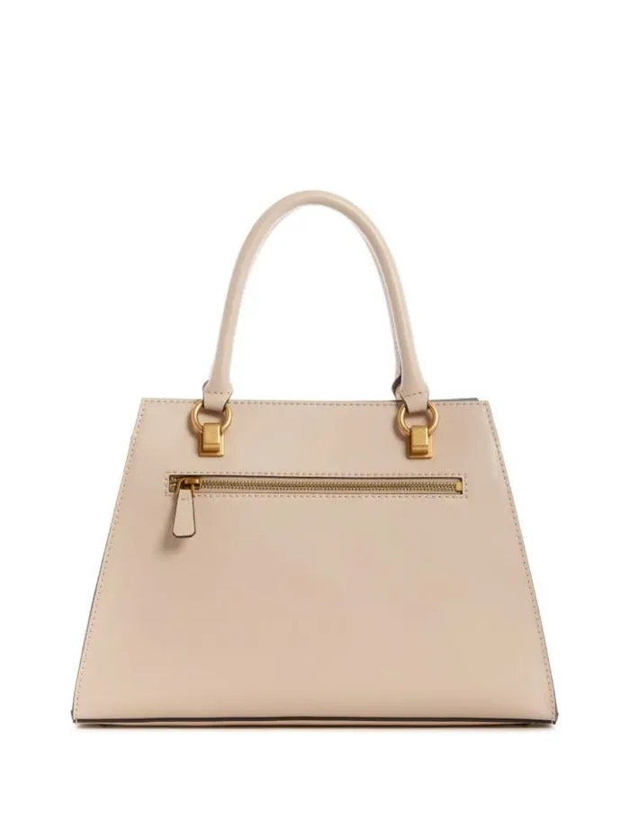 Women GUESS Handbags Stephi Girlfriend Satchel Beige