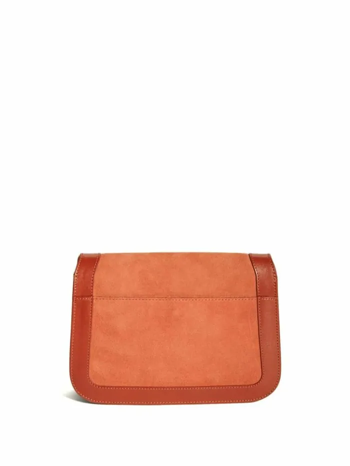 Women GUESS Handbags Thea Mini Flap Leather Crossbody Rus