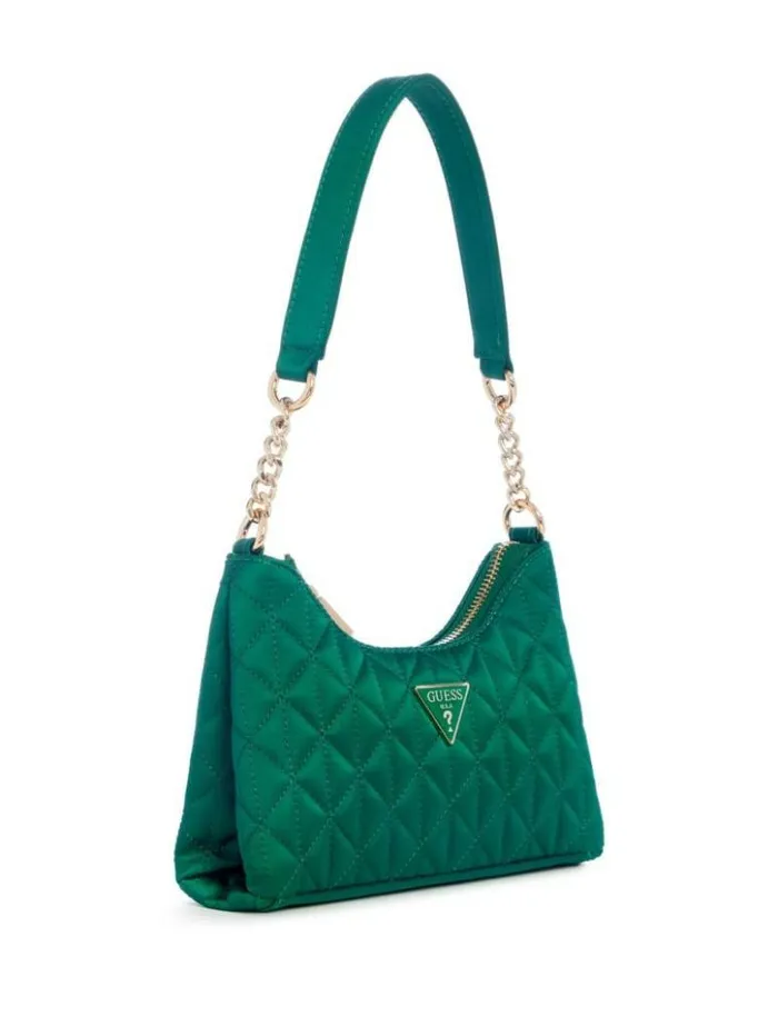 Women GUESS Handbags Velina Quilted Satin Mini Shoulder Bag Bleuemerson Wash Women GUESS Handbags Velina Quilted Satin Mini Shoulder Bag Bleuemerson Wash