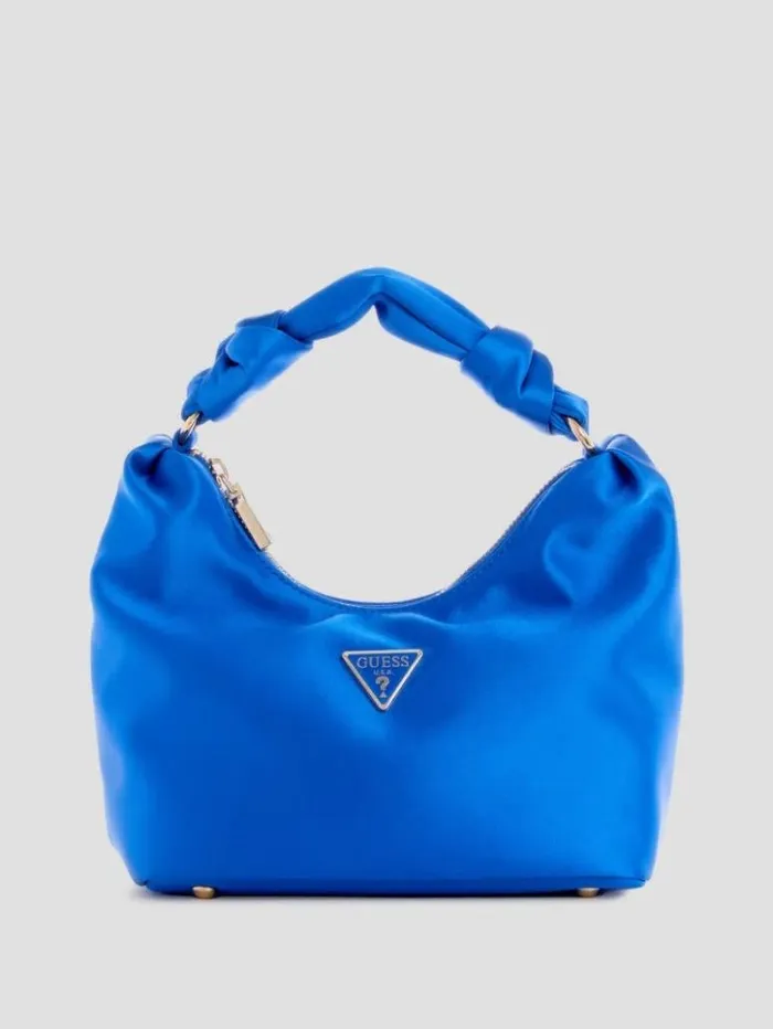 Women GUESS Handbags Velina Satin Hobo Bag Bleucherbourg Wash