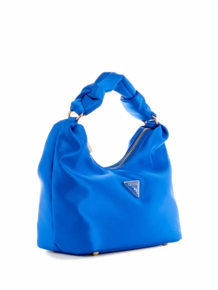Women GUESS Handbags Velina Satin Hobo Bag Bleucherbourg Wash