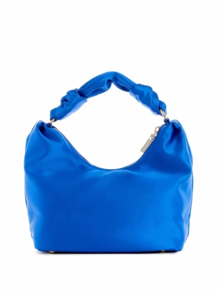 Women GUESS Handbags Velina Satin Hobo Bag Bleucherbourg Wash