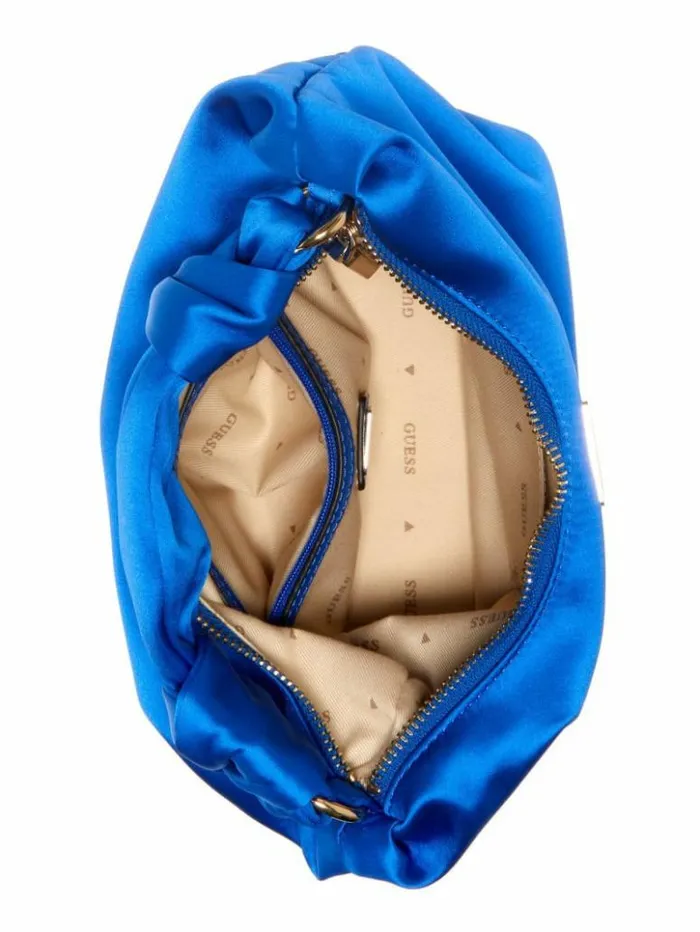 Women GUESS Handbags Velina Satin Hobo Bag Bleucherbourg Wash