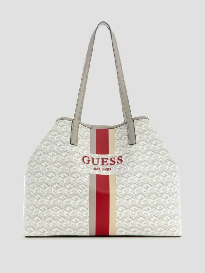 Women GUESS Handbags Vikky Large Tote Steel