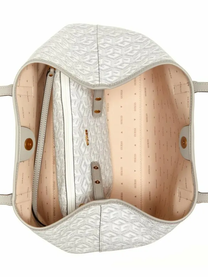 Women GUESS Handbags Vikky Large Tote Steel