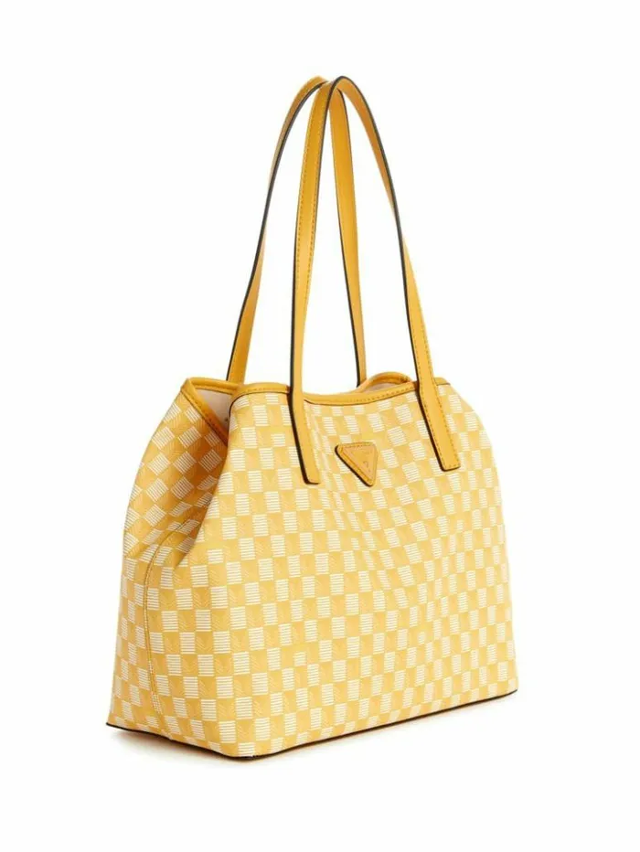 Women GUESS Handbags Vikky Tote Set Yellow Logo