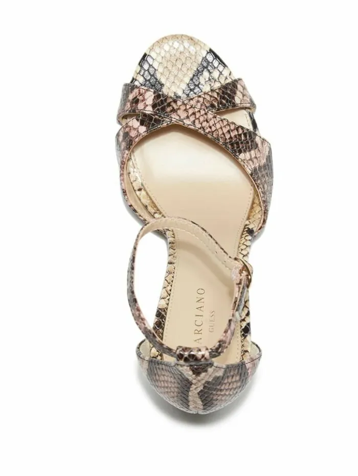 Women GUESS Heels Abiele Leather Stiletto Sandal Light Pink 680