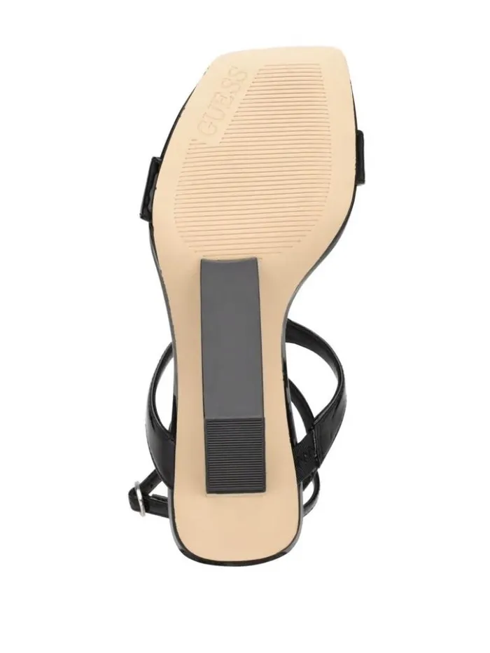 Women GUESS Heels Bacio TStrap Wedge Heels Black 002