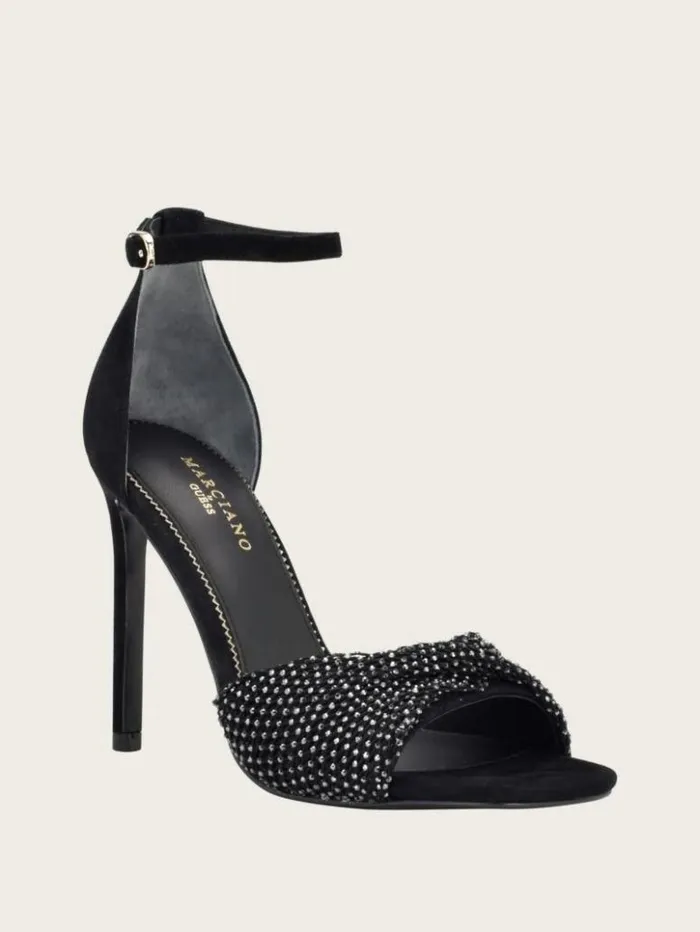 Women GUESS Heels Balie Rhinestone Sandal Black1