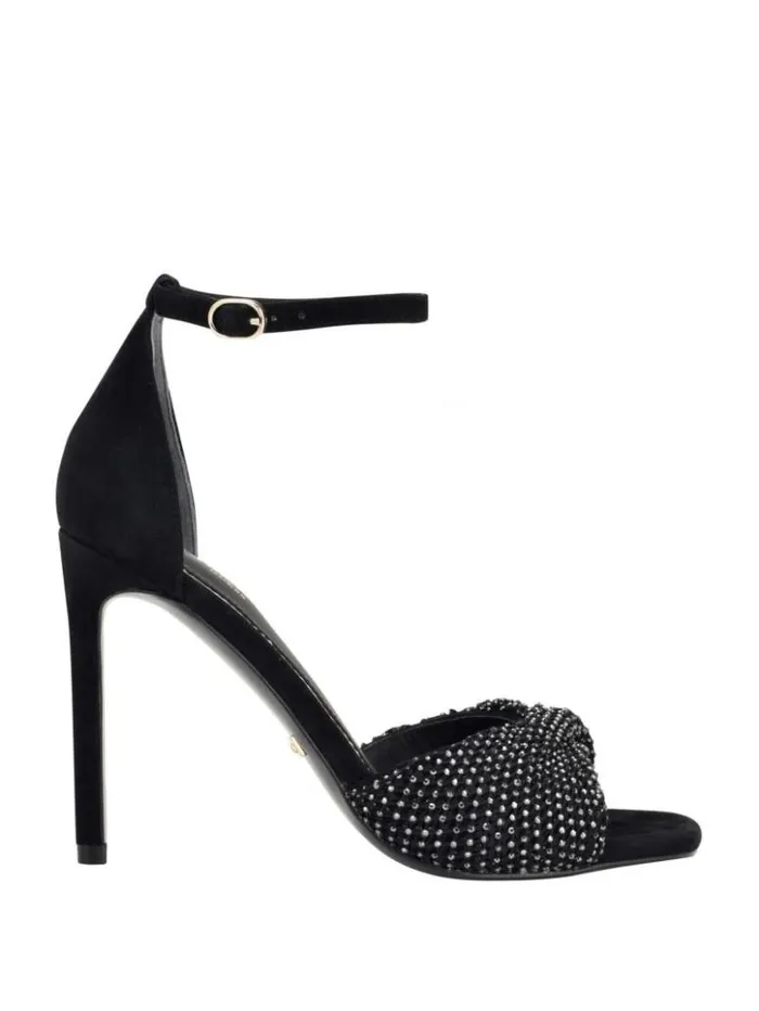 Women GUESS Heels Balie Rhinestone Sandal Black1