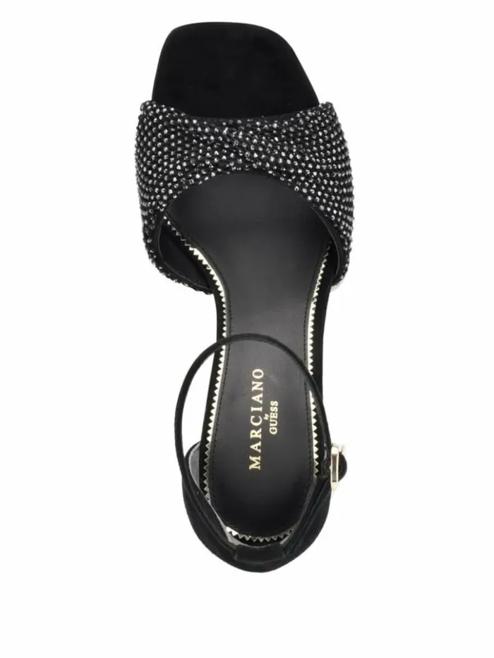 Women GUESS Heels Balie Rhinestone Sandal Black1