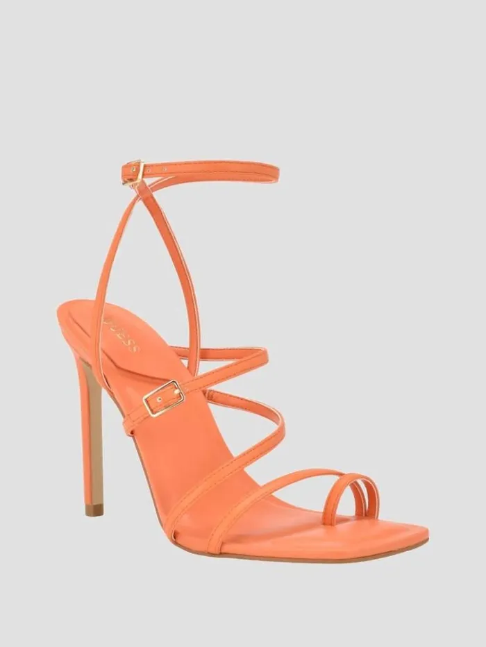 Women GUESS Heels Bolten Strappy Stiletto Heels Orange