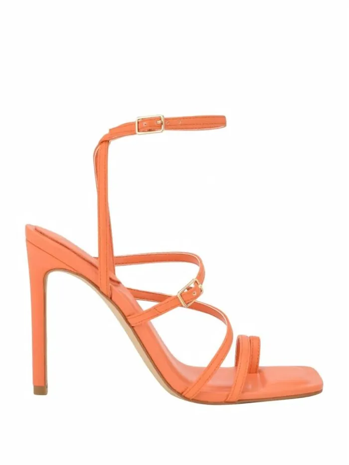 Women GUESS Heels Bolten Strappy Stiletto Heels Orange