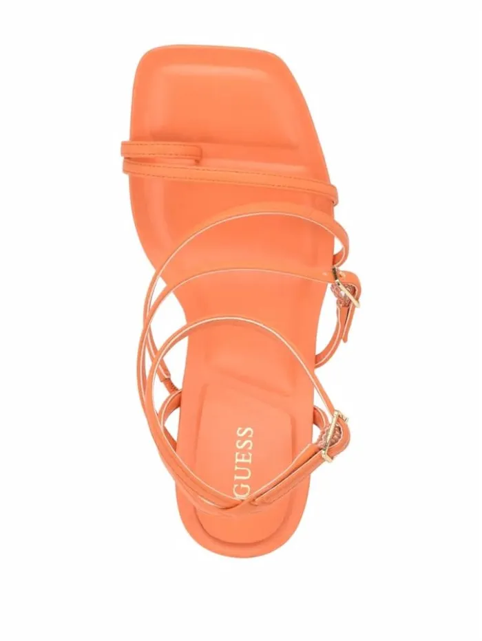 Women GUESS Heels Bolten Strappy Stiletto Heels Orange
