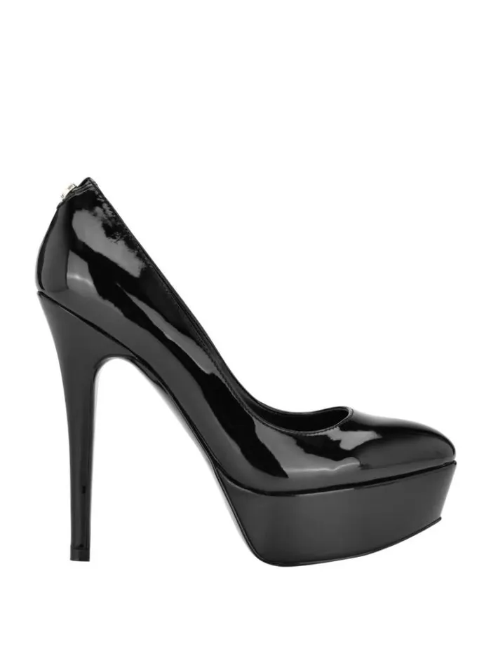 Women GUESS Heels Cador Leather Stiletto Heels Black 002