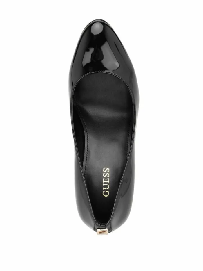 Women GUESS Heels Cador Leather Stiletto Heels Black 002