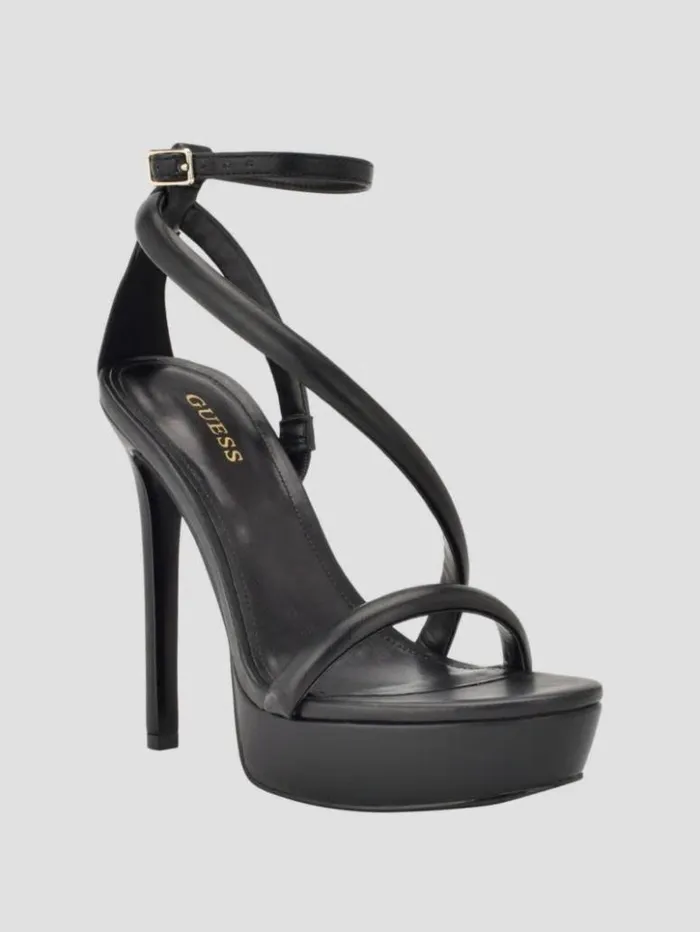 Women GUESS Heels Casilda Strappy Stiletto Heels Black 002