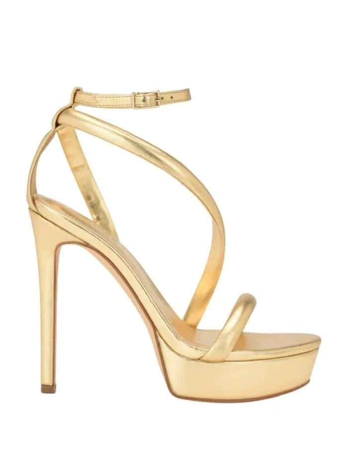 Women GUESS Heels Casilda Strappy Stiletto Heels Gold