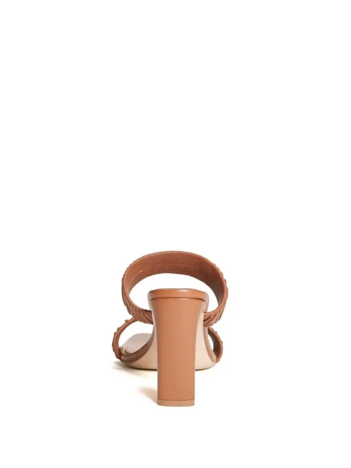 Women GUESS Heels Elena Ruched Sandal Sugar Almond