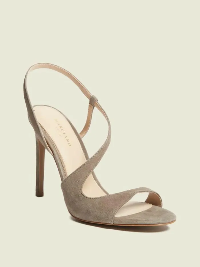 Women GUESS Heels Futura Curve Sandal Taupe