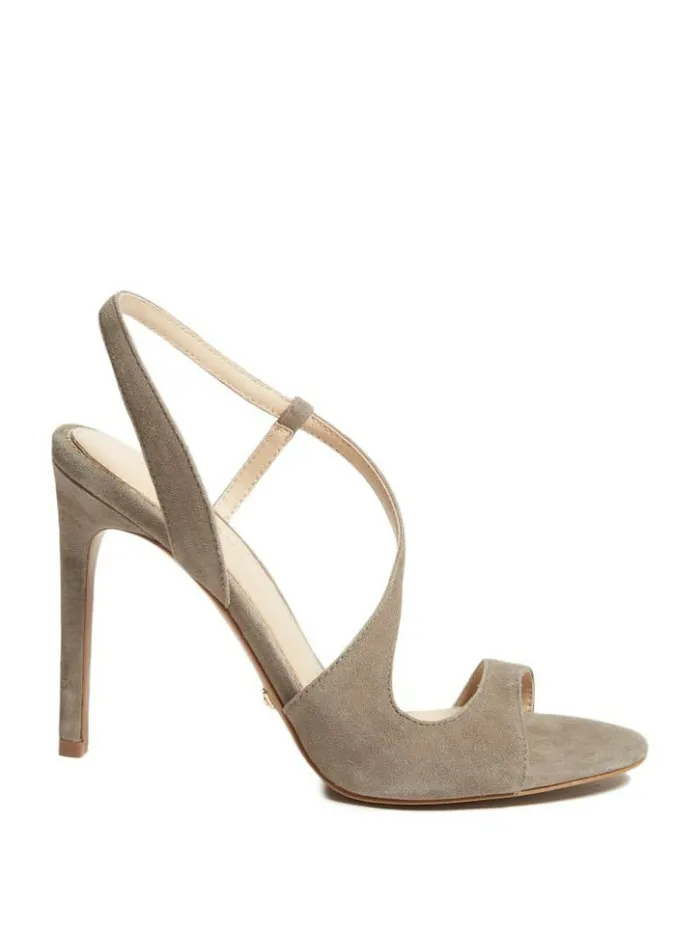 Women GUESS Heels Futura Curve Sandal Taupe