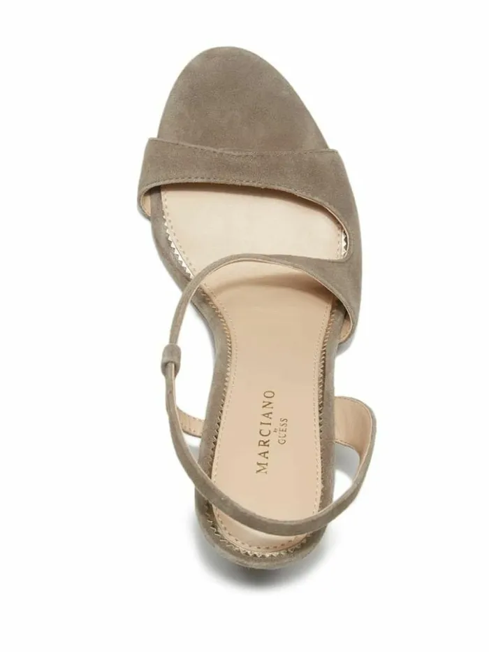 Women GUESS Heels Futura Curve Sandal Taupe