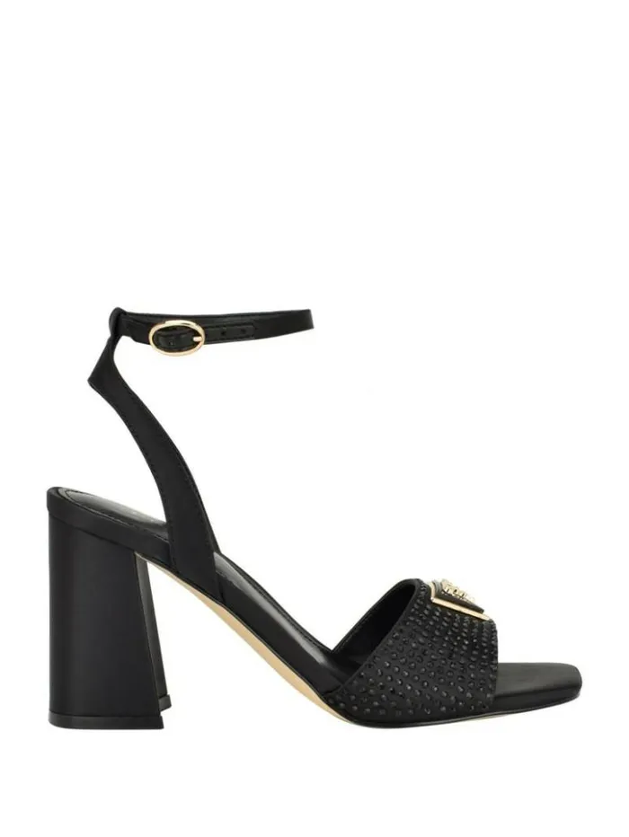 Women GUESS Heels Gelya Triangle Blocked Heels Black 001