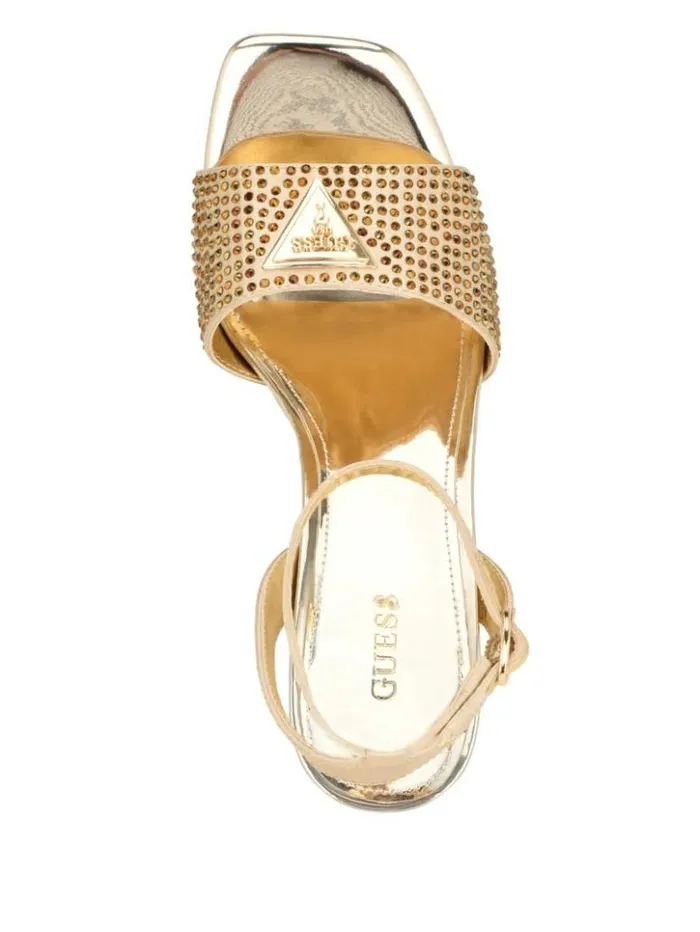 Women GUESS Heels Gelya Triangle Blocked Heels Gold