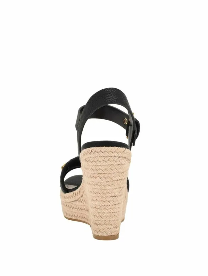 Women GUESS Heels Hisley Wedge Sandals Black 002