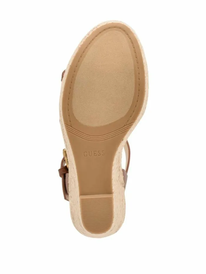 Women GUESS Heels Hisley Wedge Sandals Medium Brown