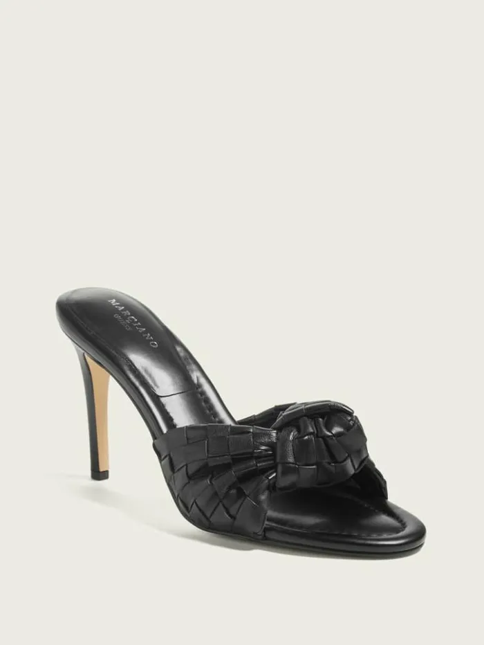 Women GUESS Heels Janna Woven Mule Black1