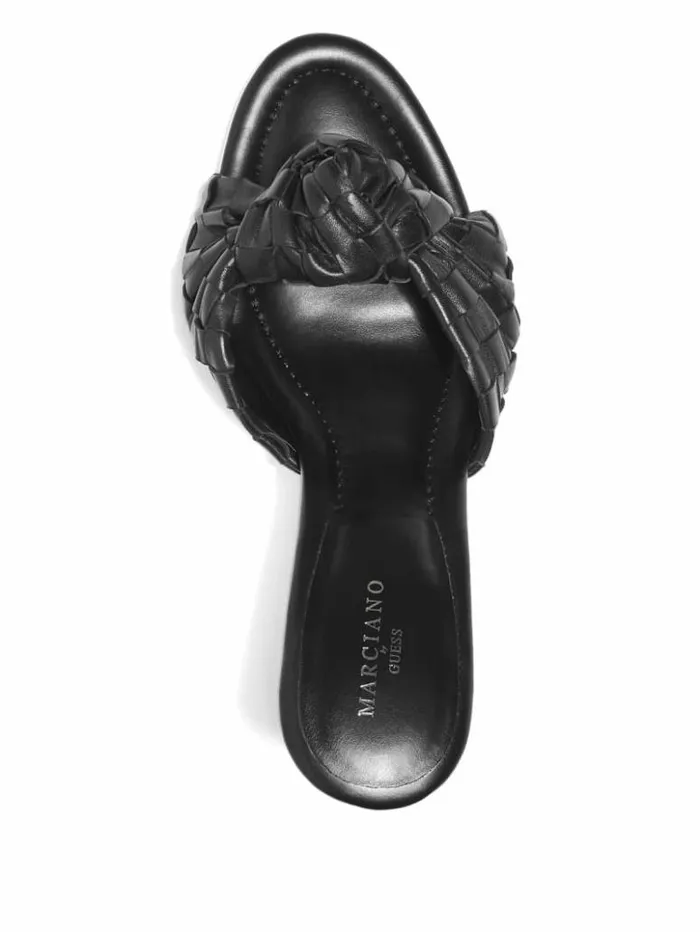 Women GUESS Heels Janna Woven Mule Black1