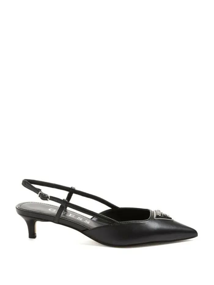 Women GUESS Heels Jesson Triangle Kitten Heels Black 001