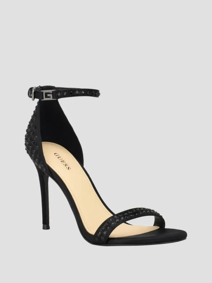 Women GUESS Heels Kabaile Rhinestone Heels Black 001