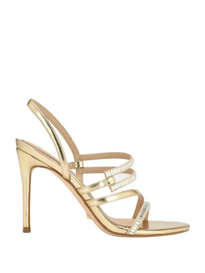 Women GUESS Heels Kaden Crystal Strappy Heel Gld1 Gold